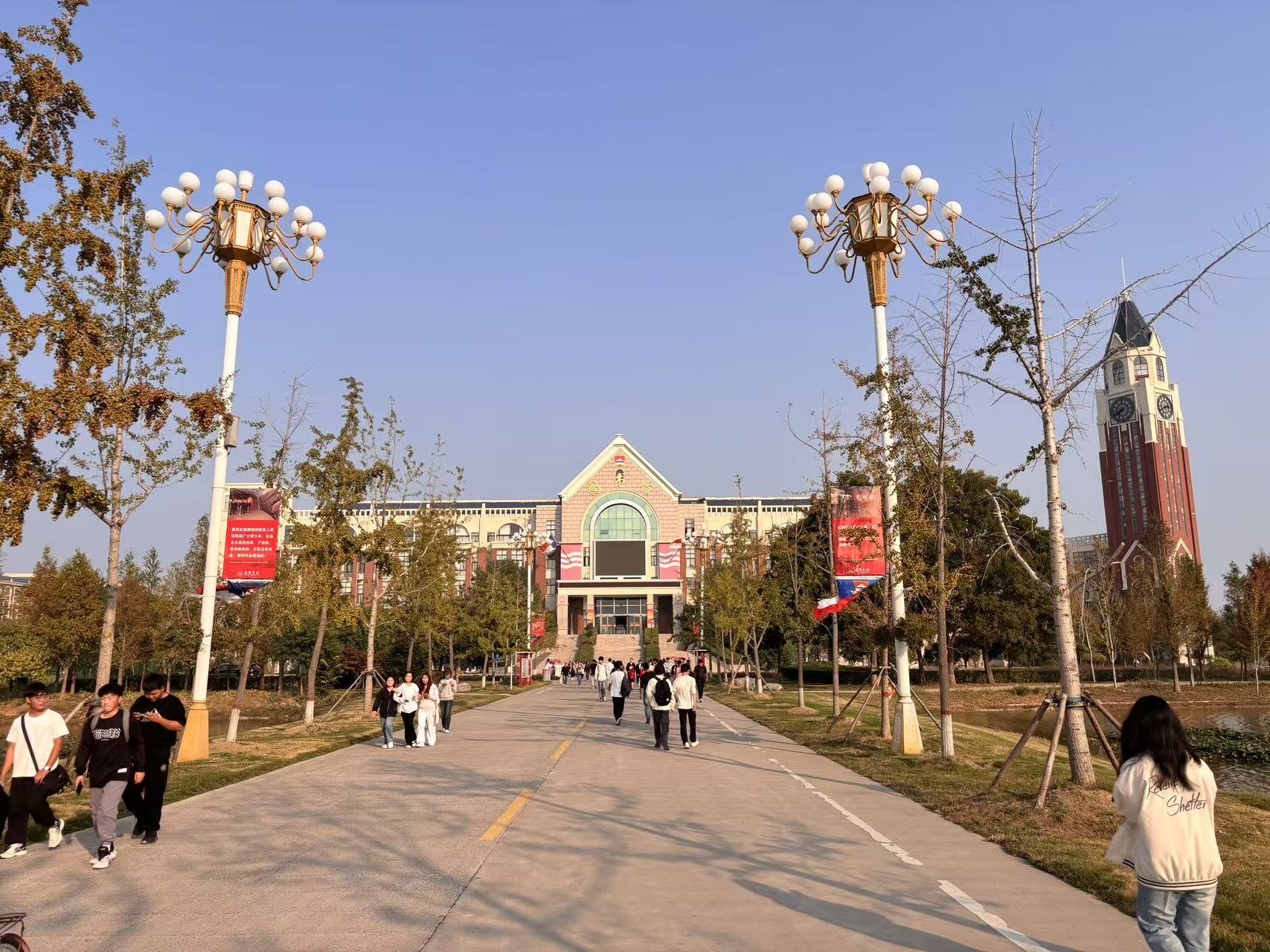 The main avenue of a partner university campus in China